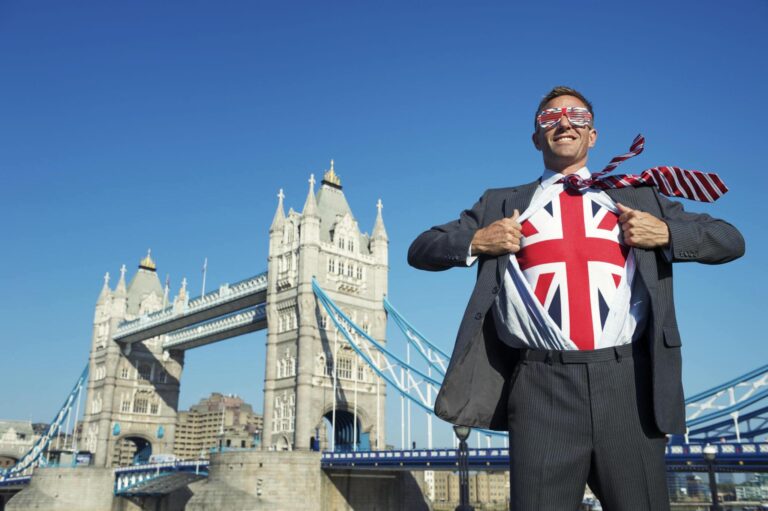 Man Smiles as the UK Economy exits recession