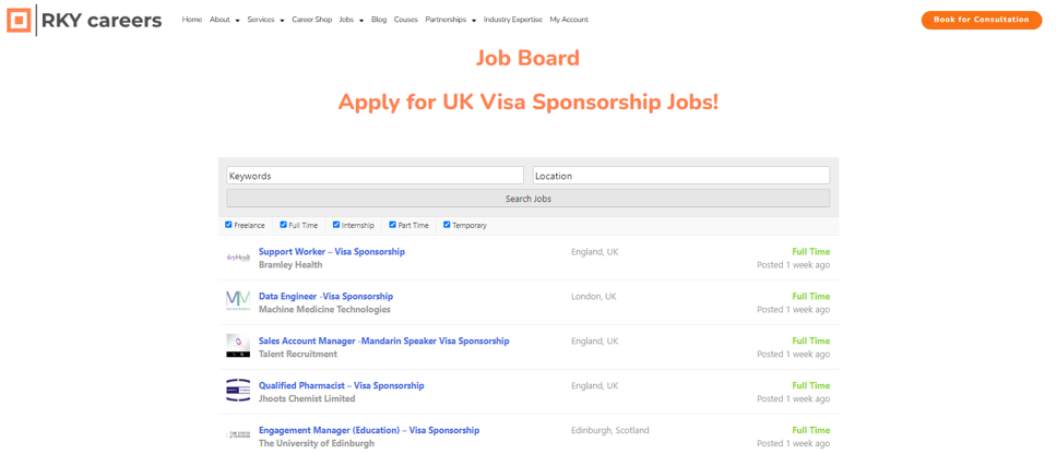 RKY Careers Visa Sponsorship Job Board