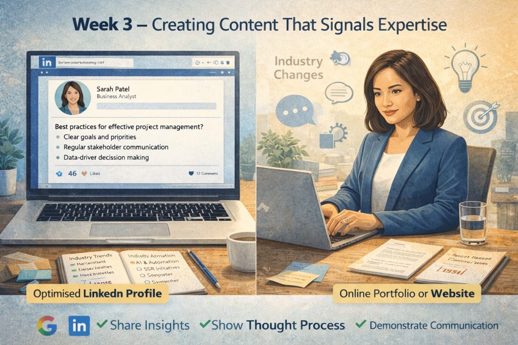How to Build a ‘Hire-Me’ Presence Online in 30 Days: Week 3 – Creating Content That Signals Expertise